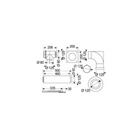 Zestaw przyłączeniowy do szachtu Ø 80/125 z kolanem Ø 80