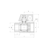 3021 G1/2 WZ PN16 C DN15 Kurek kulowy CuZn-C