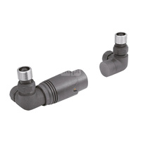 PHA-037G Kpl. termostatyczny "lewy" z nastawą wstępną do podłączenia grzejnika łazienkowego grafit