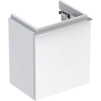 Szafka iCon pod umywalkę kompaktową 38 cm, z drzwiami, zawiasy z lewej, biały połysk