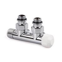 Zawór podwójny Therafix Design, chrom, kątowy, prawy, 1/2", niezbędne złączki FEM24C/FEM24P/FEM24M