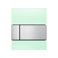 TECEsquare - przycisk spłukujący ze szkła do pisuaru, szkło zielone, przycisk - efekt optyczny stali nierdzewnej szczotkowanej "anti-fingerprint"