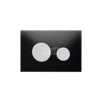 TECEloop - przycisk spłukujący do WC ze szkła - szkło czarne, przyciski chrom matowy