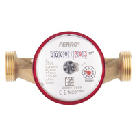 Wodomierz jednostrumieniowy suchobieżny (antymagnetyczny), do wody ciepłej, 3/4"