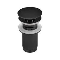 SPPMW03OP Z-r spust.mos. G11/4 do umywalki z przelew.wysoki przycisk duży okrągły płaski czarny mat