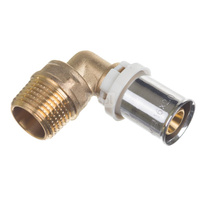 Kolano zaprasowywane 90' redukcja QIK Mosiądz 32mm x 1'' (ZZ x GZ)