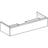 Szafka pod umywalkę iCon, z jedną szufladą 118,4 cm x 24,7 cm x 47,6 cm, biały / lakierowany matowy, biały / matowy