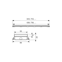TECEdrainline - Ruszty proste ze szkła szkło czarne 1200 mm