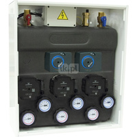 Zestaw mieszający z rozdzielaczem AZB 555 w szafce, bez mieszania, 2x zawór obrotowy z siłownikiem ARM 141