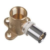 Kolano naścienne zaprasowywane 90' redukcja QIK XPRT Mosiądz 20mm x 1/2'' (ZZ x GW) 38mm