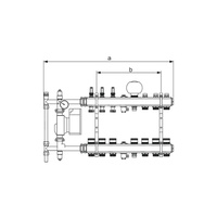 TECEfloor Rozdzielacz 2 w 1 - dwuparametrowy rozdzielacz do ogrzewania podłogowego z mieszczem pompowym i do c.o 3 op + 3 c.o.