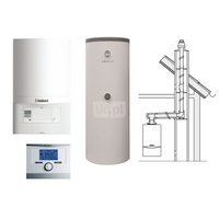 Pakiet - Kocioł gazowy jednofunkcyjny VAILLANT ecoTEC pro VC 186/5-3 kondensacyjny wiszący 5.7-20.0kW + Czujnik c.w.u.  + Regulator multiMATIC 700 + Zestaw powietrzno-spalinowy szachtowy  + Zasobnik c.w.u W-E 220