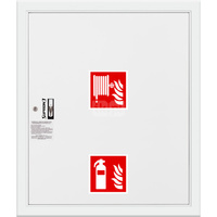 Hydrant DN25 FIT wnękowy z miejscem na gaśnicę pod zwijadłem, wąż 30m, zamek patent, RAL 9003