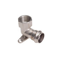 Inox  Inox Kolano 90° z łapami - 2 mocowania 22 x 3/4"