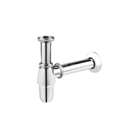 Syfon zlewozmywakowy butelkowy 11/2"x40mm wykonany z mosiądzu, pokryty warstwą chromu, bez spustu