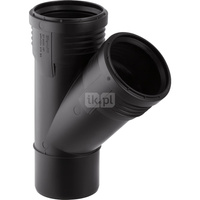 Trójnik 45' GEBERIT Silent-PP Polipropylen90mm x 50mm x 90mm (DN 90 x DN 50 x DN 90) (Końcówka wciskowa x Mufa wciskowa x Mufa wciskowa)