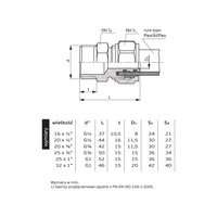 701 O20xG3/4 Z Złączka wkrętna - nypel klasa 1/10 5/6 20x2 CuZn-C