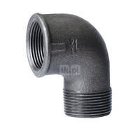 Kolano nakrętno-wkrętne czarne 2" A4 STRONG