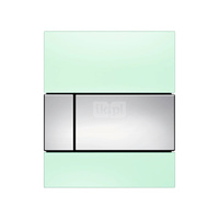 TECEsquare - przycisk spłukujący ze szkła do pisuaru, szkło zielone, przyciski chrom połysk