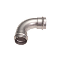 Inox Łuk Dwukielichowy 90º 22mm