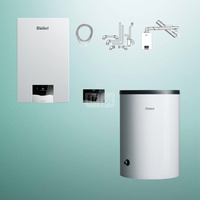 Pakiet - Kocioł gazowy jednofunkcyjny VAILLANT ecoTEC plus VC 20CS/1-5 kondensacyjny wiszący 2.8-21.0kW + Zestaw powietrzno-spalinowy + Regulator sensoCOMFORT 720 + Zasobnik c.w.u VIH R 150/6 B
