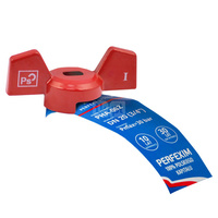 MN-PHA Motylek czerwony do kurków PHA-002 i PHA-004 1" z etykietką na kurku