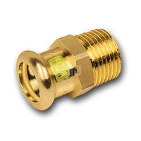 Nypel SANHA Press Gas Miedź 14 mm x 1/2'' (ZW x GZ)