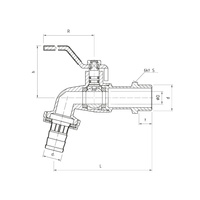 3102 G1 Z PN10 DN25 Kurek kulowy czerpalny ze złączka do węża CuZn-C EN13828