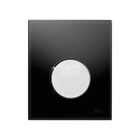 TECEloop - przycisk spłukujący ze szkła do pisuaru, szkło czarne, przycisk chrom połysk