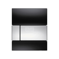 TECEsquare - przycisk spłukujący ze szkła do pisuaru, szkło czarne, przyciski chrom połysk