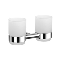 GRACE szklanka podwójna, szkło mrożone/chrom