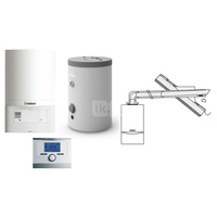 Pakiet - Kocioł gazowy jednofunkcyjny VAILLANT ecoTEC pro VC 186/5-3 kondensacyjny wiszący 5.7-20.0kW + Zestaw powietrzno-spalinowy + Czujnik c.w.u. + Regulator multiMATIC 700 + Zasobnik c.w.u Rondo Premium 140L