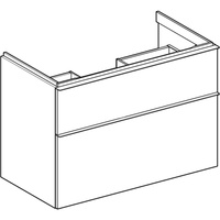 Szafka pod umywalkę iCon, z dwoma szufladami 88,8 cm x 61,5 cm x 47,6 cm, lava / lakierowany matowy, lava / matowy