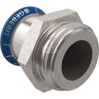 Złączka GEBERIT Mapress Edelstahl przejściowa z gwintem zewn. Stal nierdzewna x Stal nierdzewna 18mm DN 15 x 3/4'' (Mufa zaciskowa x Gwint zewnętrzny gazowy walcowy)