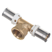 Trójnik QIK XPRT zaprasowywany Mosiądz (26mm x 1/2'' x 26mm) (ZZ x GW x ZZ)