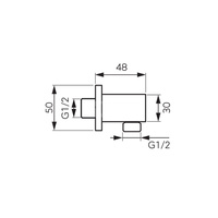 Przyłącze kątowe G1/2 do węża natryskowego, chrom