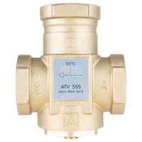 Zawór temperaturowy ATV 555, DN32, Rp1 1/4", kvs 9, 55°C