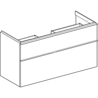 Szafka pod umywalkę iCon, z dwoma szufladami 118,4 cm x 61,5 cm x 47,6 cm, biały / lakierowany na wysoki połysk, chromowany z połyskiem 