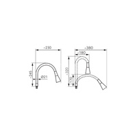 Wylewka do baterii zlewozmywakowej ELASTICO II, czarna