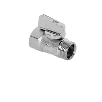 MINI zawór kulowy, 1/2 GZ x 1/2 GW, uchwyt czerwony