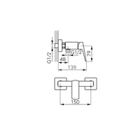Bateria natryskowa ścienna VITTO VerdeLine, chrom