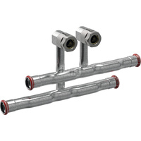 Zestaw trójników przyłączeniowych Geberit Mapress C-Stahl d18-15, ze śrubunkami przyłączeniowymi