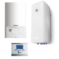 Pakiet - Kocioł gazowy jednofunkcyjny VAILLANT ecoTEC pro VC 146/5-3 kondensacyjny wiszący 5.9-15.3kW + Czujnik c.w.u. + Regulator calorMATIC 350 + Zasobnik c.w.u Vulcan 120L wiszący