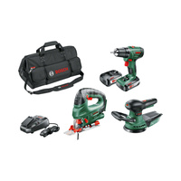 Bosch zestaw elektronarzędzi 18V PSR1800, PEX18, PST18 2x2,5 + torba