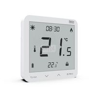 Przewodowy bateryjny natynkowy regulator pokojowy dwustanowy (panel przedni ze szkła) biały, model T-3.1