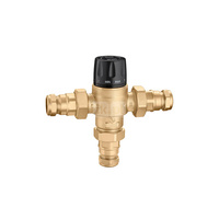 Regulowany termostatyczny zawór mieszający do systemów scentralizowanych. Z zaworami zwrotnymi i złączkami zaciskowymi O 28 35÷