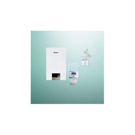 Pakiet - Kocioł gazowy dwufunkcyjny VAILLANT ecoTEC exclusive VCW 36CF/1-7 kondensacyjny wiszący 3.4-27.1kW + Regulator sensoCOMFORT 720 + Zestaw powietrzno-spalinowy szachtowy 