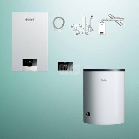 Pakiet - Kocioł gazowy jednofunkcyjny VAILLANT ecoTEC plus VC 15CS/1-5 kondensacyjny wiszący 2.8-16.4kW + Zestaw powietrzno-spalinowy  + Regulator sensoCOMFORT 720 + Zasobnik c.w.u VIH R 120/6 B