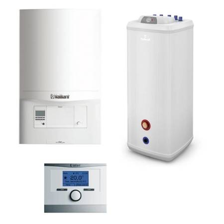 Pakiet - Kocioł gazowy jednofunkcyjny VAILLANT ecoTEC pro VC 186/5-3 kondensacyjny wiszący 5.7-20.0kW + Czujnik c.w.u.  + Regulator calorMATIC 350 + Zasobnik c.w.u Vulcan 200L stojący