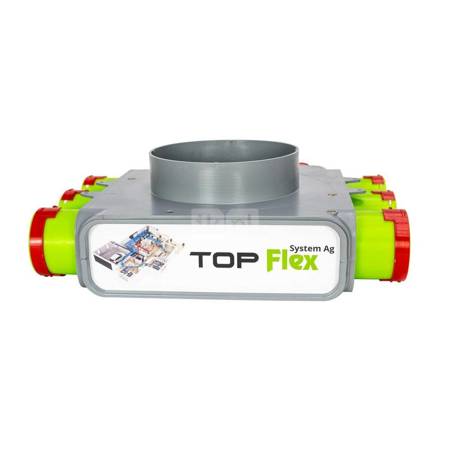 Rozdzielacz TopFlex DN200/przyłącza 6 x DN75, 6 x pierścienie blokujące, bakteriobójczy, antystatyczny